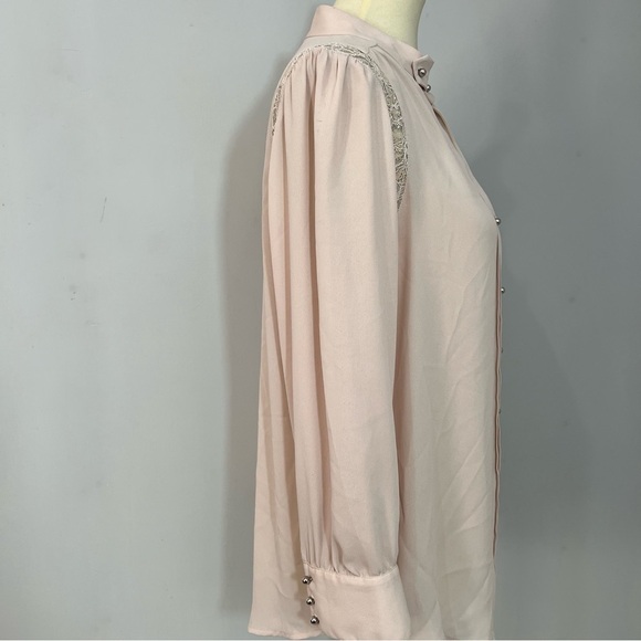 Anthropologie Moulinette Soeurs Coquette Lace Blouse Pink Top Girly Career Date - Picture 11 of 15